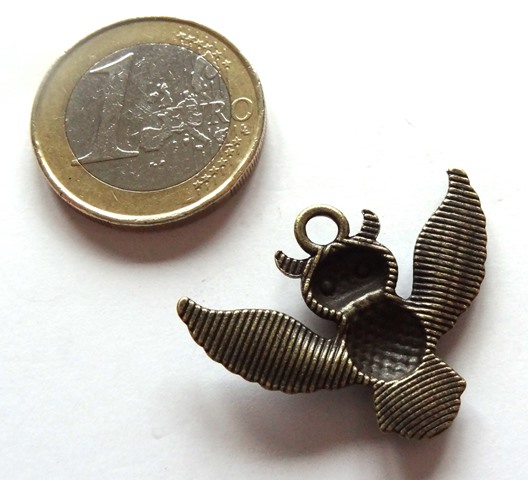 chouette hibou bronze-breloque-charm-metal-boutique-scrapbooking-elaia
